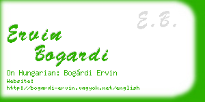 ervin bogardi business card